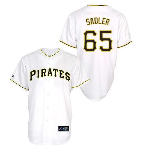 Casey Sadler #65 Youth Baseball Jersey-Pittsburgh Pirates Authentic Home White Cool Base MLB Jersey